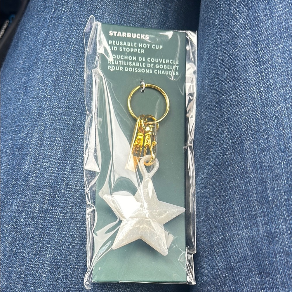 Starbucks Reusable Hot Cup Lid Stopper with Star Keychain